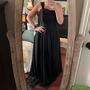 Black one shoulder formal dress